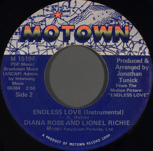 Diana Ross And Lionel Richie : Endless Love (7")
