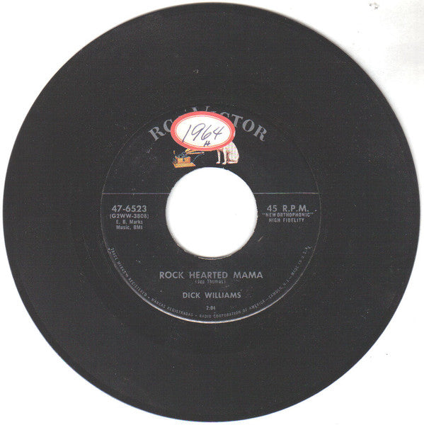 Dick Williams (2) : Rock Hearted Mama (7", Single)