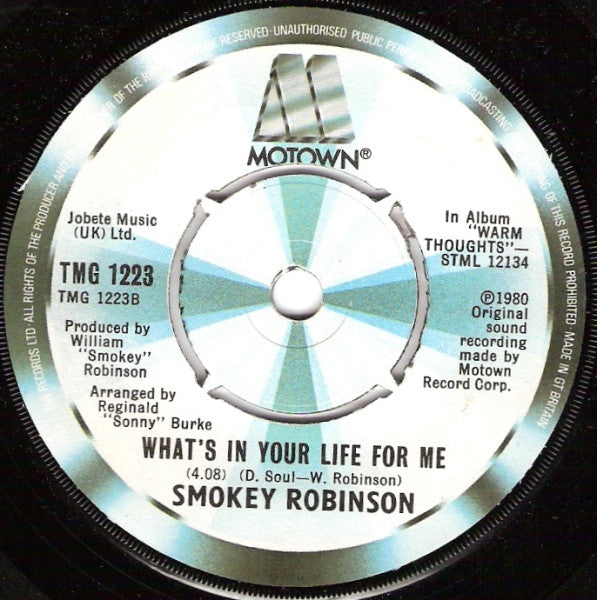 Smokey Robinson : Being With You (7", Single, Kno)