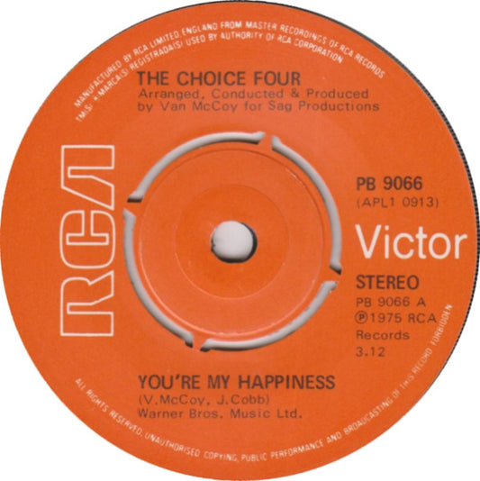 The Choice Four : You're My Happiness / Beside Me (7", Single)