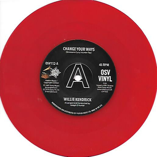 Willie Kendrick : Change Your Ways / What's That On Your Finger (7", Ltd, Promo, RP, Red)