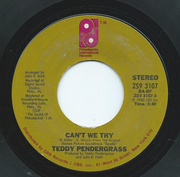 Teddy Pendergrass : Can't We Try / This Gift Of Life (7", Styrene, San)