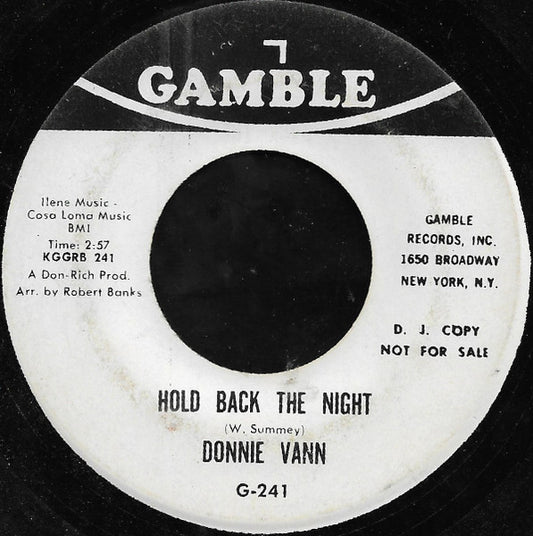 Donnie Vann : Hold Back The Night / A Hundred Pounds Of Clay (7", Promo)