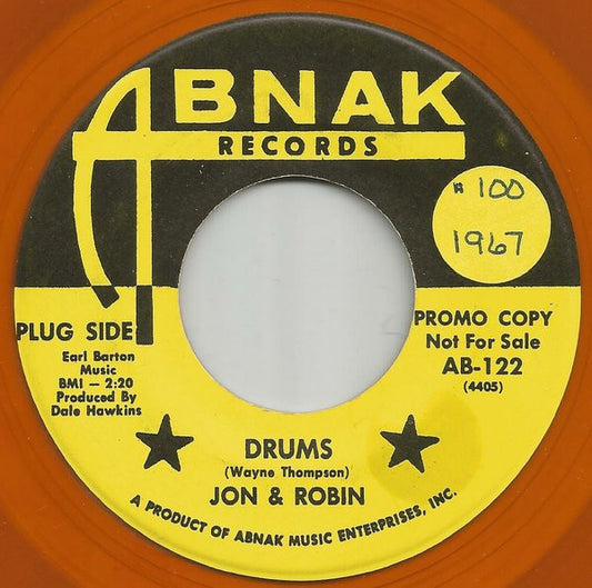 Jon & Robin : Drums (7", Single, Promo, Ora)