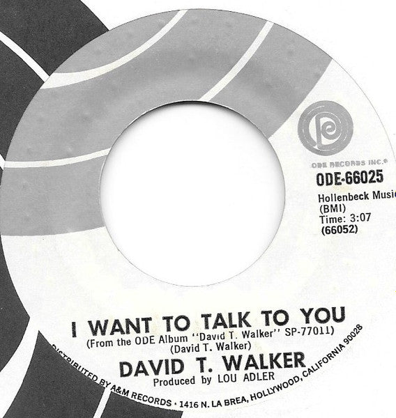 David T. Walker : Hot Fun In The Summertime / I Want To Talk To You (7")
