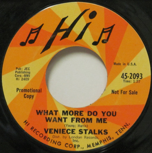 Veniece : You Gotta Take The Bitter With The Sweet / What More Do You Want From Me (7", Promo, Styrene, Mon)