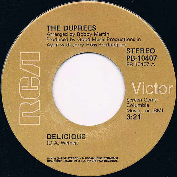 The Duprees : Delicious (7", Single)