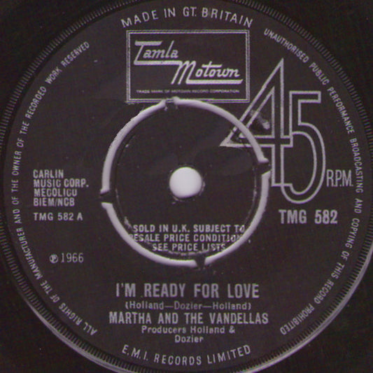 Martha Reeves & The Vandellas : I'm Ready For Love (7", Single, 4-P)