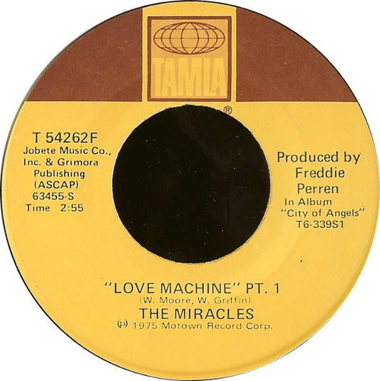 The Miracles : Love Machine (7", Bla)