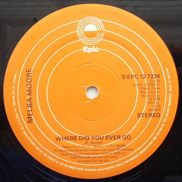 Melba Moore : Pick Me Up, I'll Dance / Where Did You Ever Go (12", Single, Ltd)