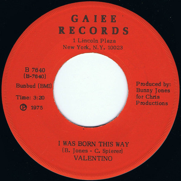 Valentino (10) : I Was Born This Way (7")