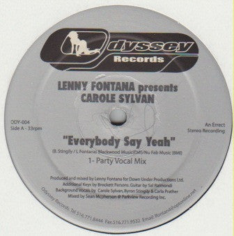 Lenny Fontana : Everybody Say Yeah (12")