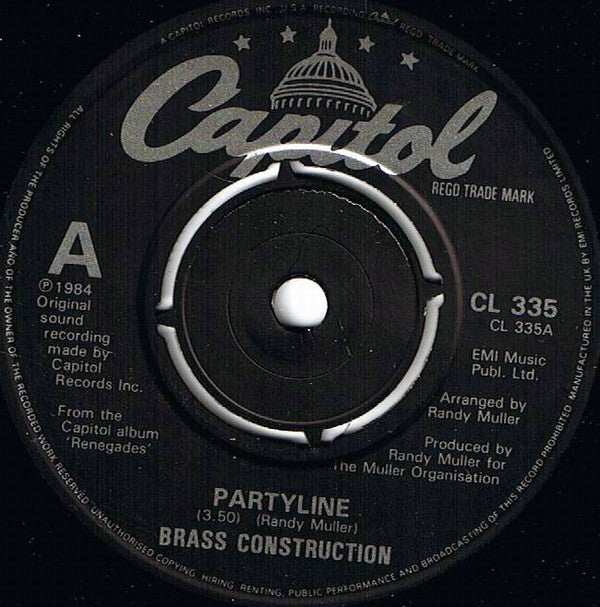 Brass Construction : Partyline (7", Single, Pap)