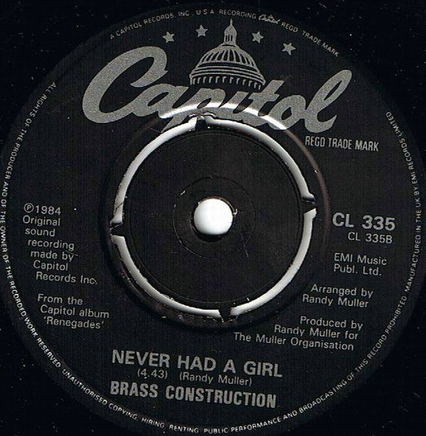 Brass Construction : Partyline (7", Single, Pap)