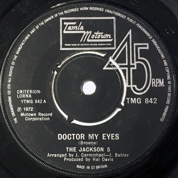 The Jackson 5 : Doctor My Eyes (7")