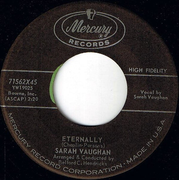 Sarah Vaughan : Eternally / You're My Baby (7", Single)