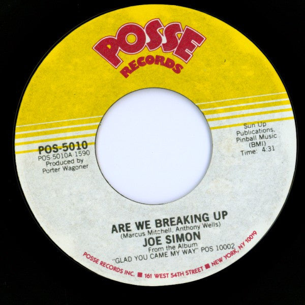 Joe Simon : Are We Breaking Up (7", Styrene, PRC)