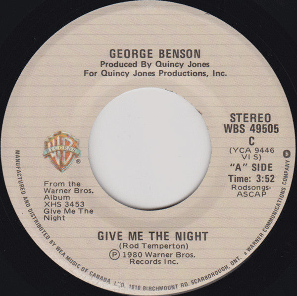 George Benson : Give Me The Night (7")