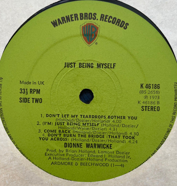 Dionne Warwicke* : Just Being Myself (LP)