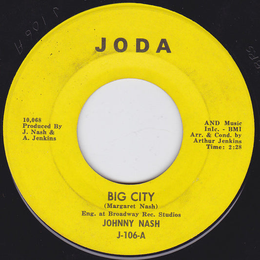 Johnny Nash : Big City / Somewhere (7", ARP)