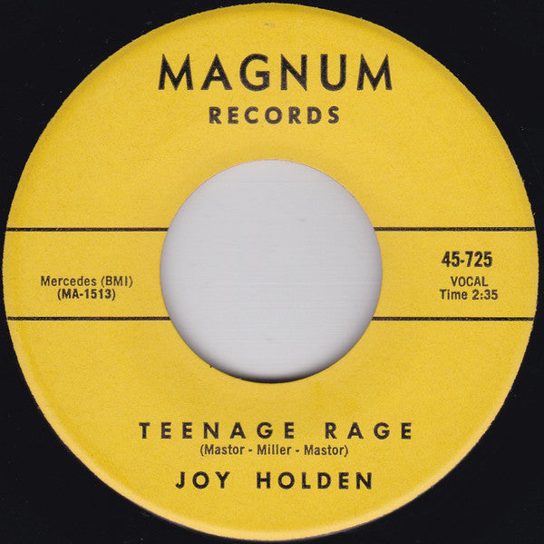 Joy Holden : Blowing Out The Candles / Teenage Rage (7", Single, Mono)