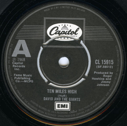David And The Giants* : Ten Miles High (7", Single)