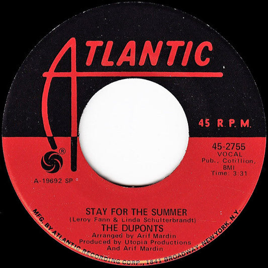 Duponts : Stay For The Summer / Stranger On The Shore (7")