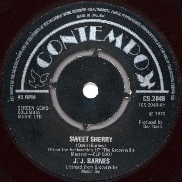J. J. Barnes : Sweet Sherry / Chains Of Love (7", Single)
