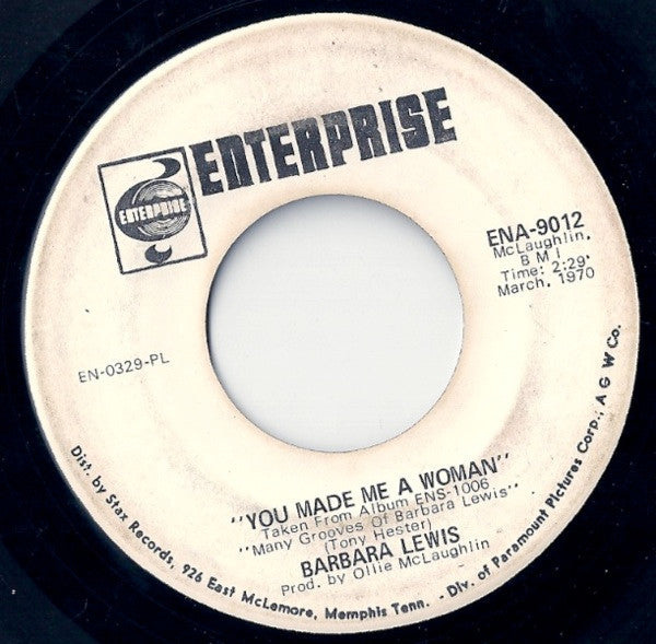 Barbara Lewis : Just The Way You Are Today / You Made Me A Woman (7", Single, Promo)