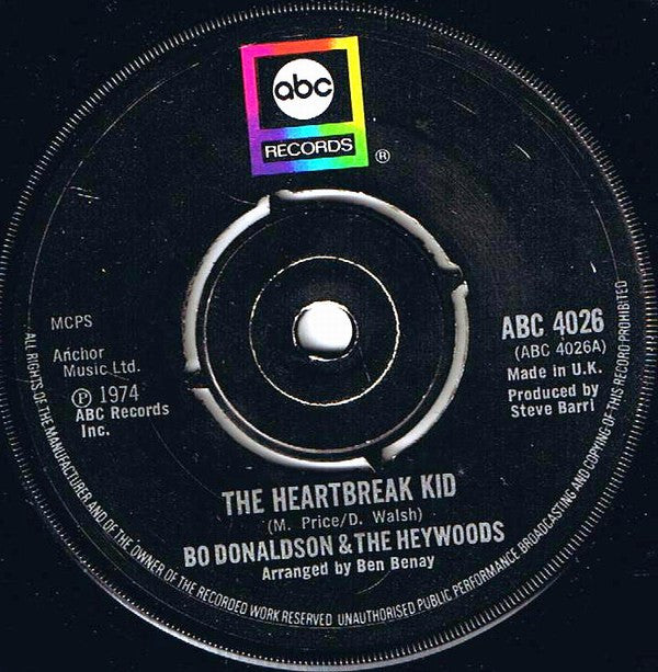 Bo Donaldson & The Heywoods : The Heartbreak Kid (7", Single)