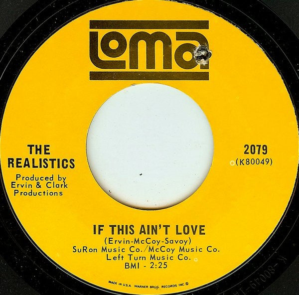 The Realistics (2) : If This Ain't Love / What'cha Gonna Do (7", Styrene)