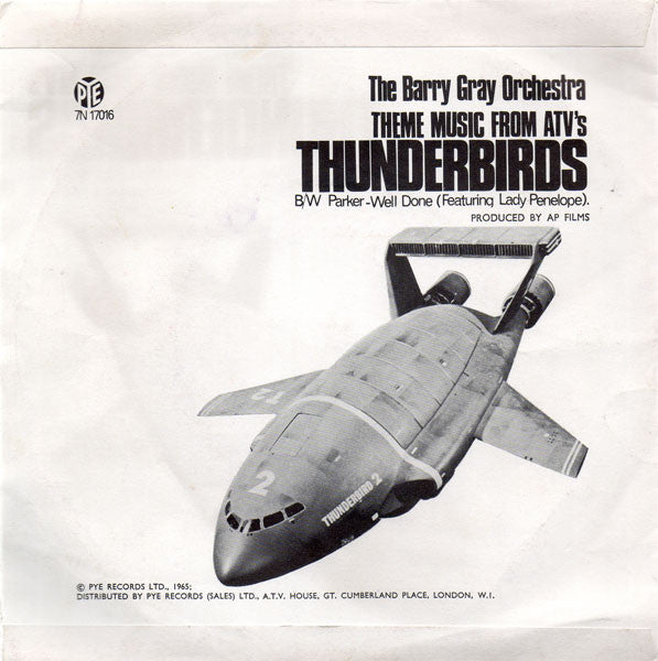 The Barry Gray Orchestra : Theme Music From ATV's Thunderbirds (7", Sol)