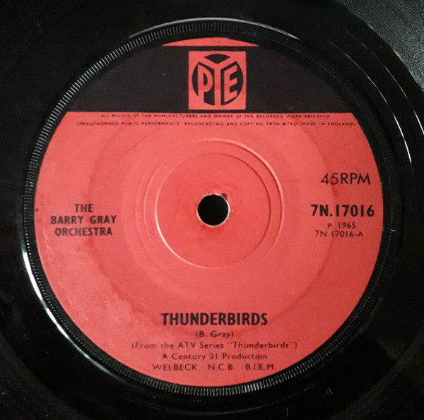 The Barry Gray Orchestra : Theme Music From ATV's Thunderbirds (7", Sol)