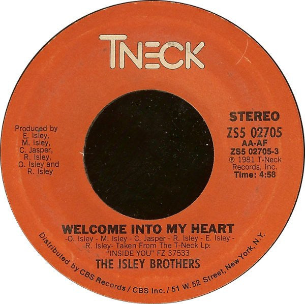 The Isley Brothers : Welcome Into My Heart (7", Styrene)