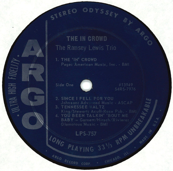 The Ramsey Lewis Trio : The In Crowd (LP, Album, Ind)