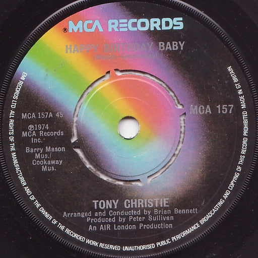 Tony Christie : Happy Birthday Baby (7")