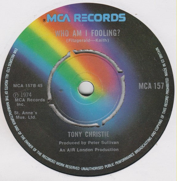 Tony Christie : Happy Birthday Baby (7")