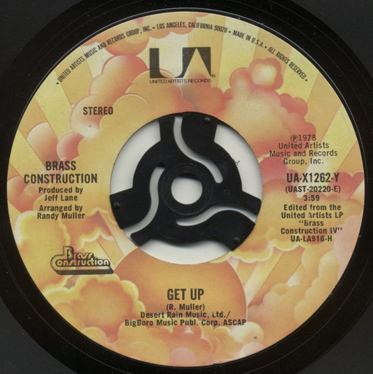 Brass Construction : Get Up / Perceptions (What's The Right Direction) (7", Single, Styrene)