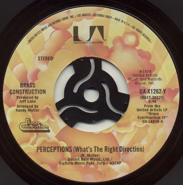 Brass Construction : Get Up / Perceptions (What's The Right Direction) (7", Single, Styrene)