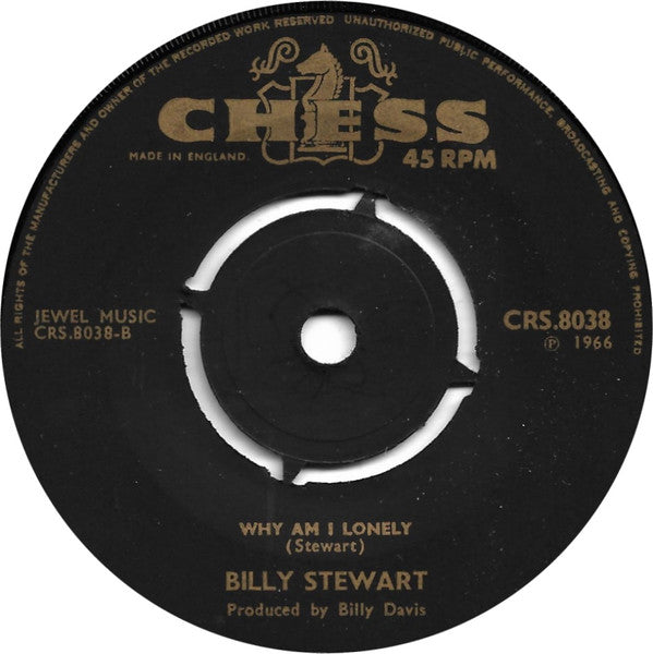 Billy Stewart : Love Me / Why Am I Lonely (7", Single, Pus)