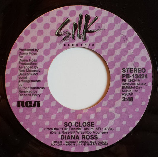 Diana Ross : So Close (7", Single, Styrene, Ind)