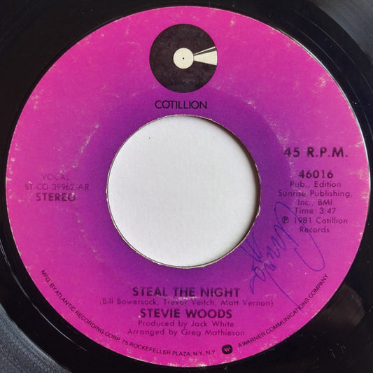 Stevie Woods : Steal The Night (7", Styrene, All)