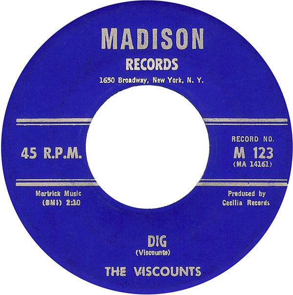 The Viscounts : Harlem Nocturne / Dig (7", Single)