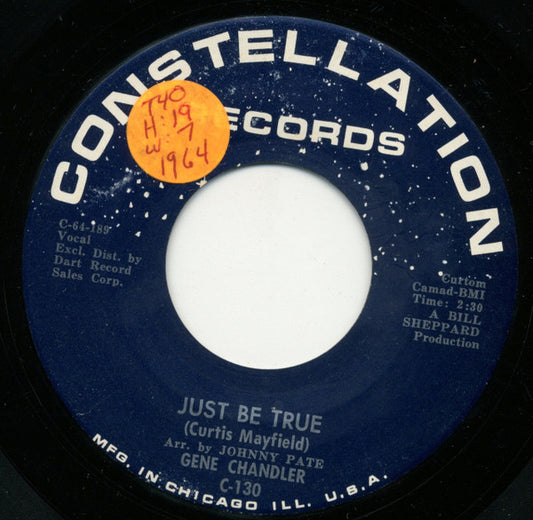 Gene Chandler : Just Be True / A Song Called Soul (7")