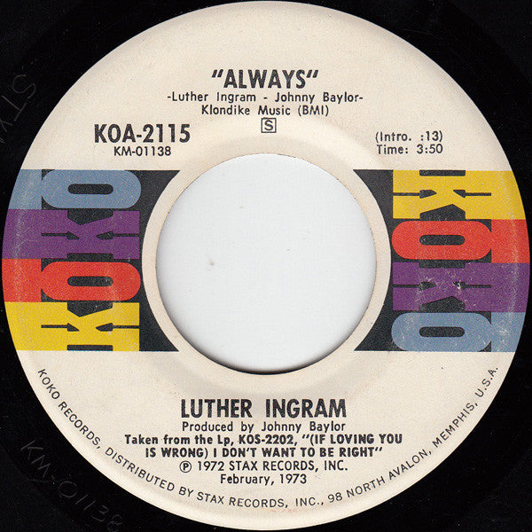 Luther Ingram : Always (7", Single)