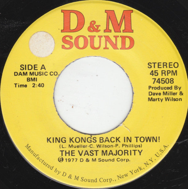 The Vast Majority : King Kongs Back In Town! (7")