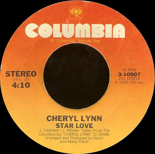 Cheryl Lynn : Star Love / You're The One (7", Styrene, Pit)