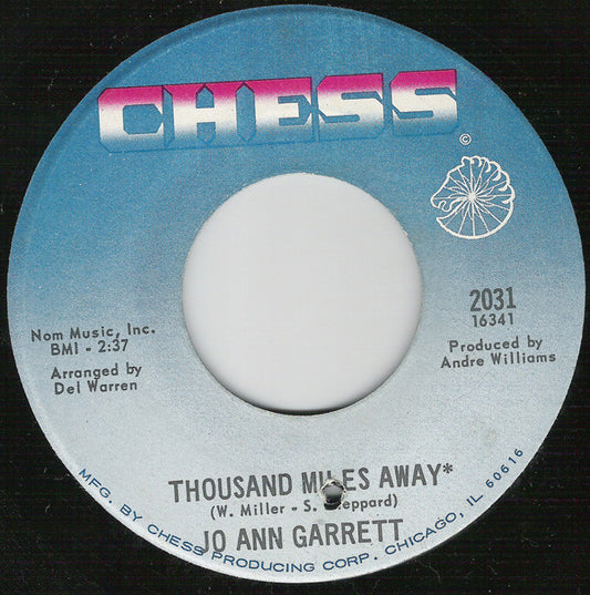 Jo Ann Garrett : Thousand Miles Away / Just Say When (7", Single)