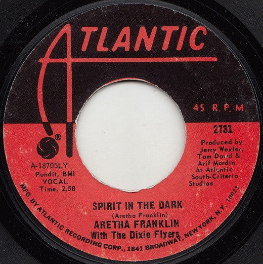 Aretha Franklin With The Dixie Flyers : Spirit In The Dark (7", LY)