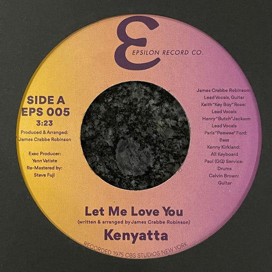 Kenyatta (4) : Let Me Love You (7", Single)